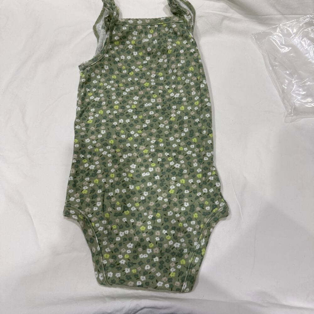 Carter's Green Daisy Ruffle Sleevless One Piece Infant 24 Girls 24 Month 0202